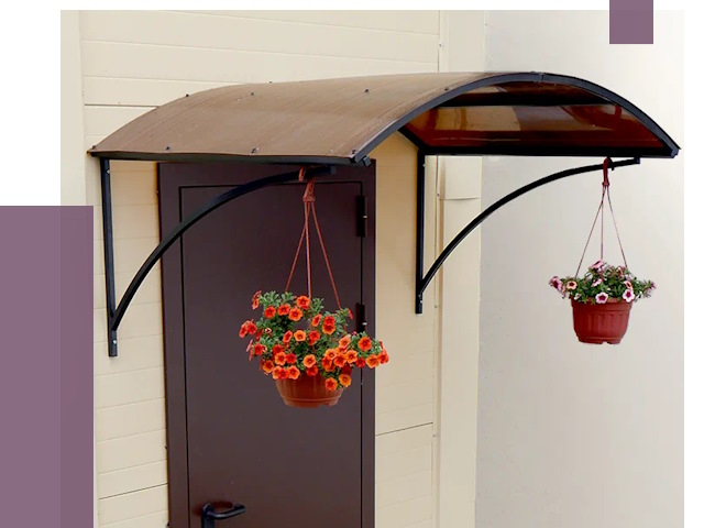 Козырьки над входом в Верхнем Уфалее от 14839 руб.  | ПРОЛЁТ-Врф