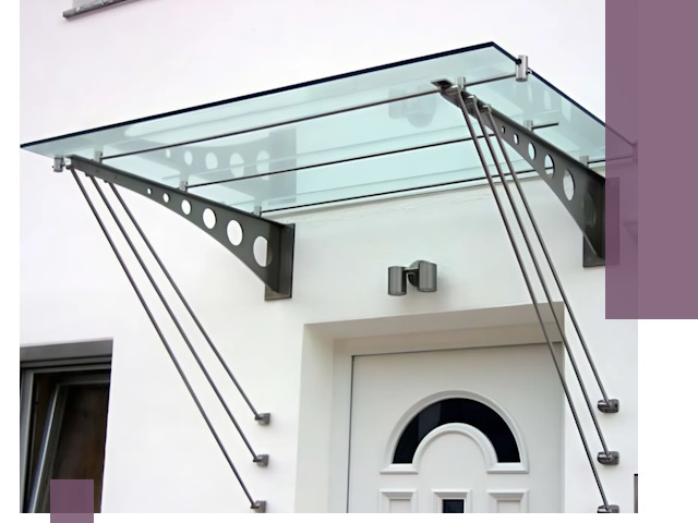 Козырьки над входом под ключ в Верхнем Уфалее — изготовление и монтаж