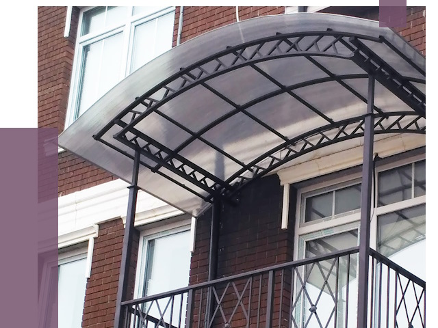 Козырьки над балконом в Верхнем Уфалее от 8648 руб. | ПРОЛЁТ-Врф