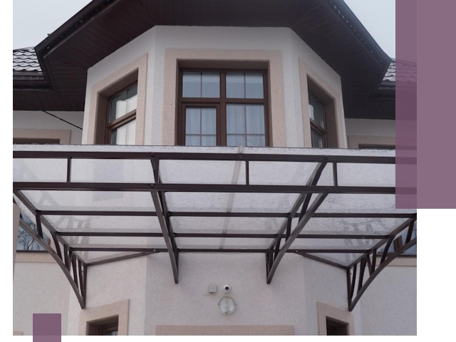 Козырьки из поликарбоната под ключ в Верхнем Уфалее