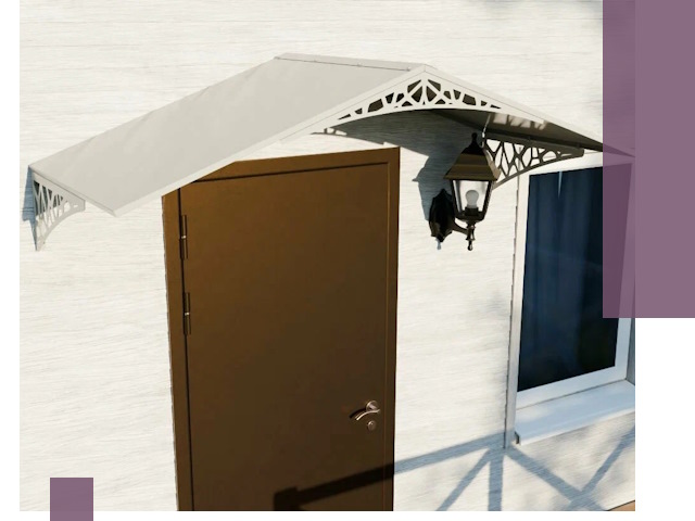 Металлические козырьки на входы и террасы в Верхнем Уфалее