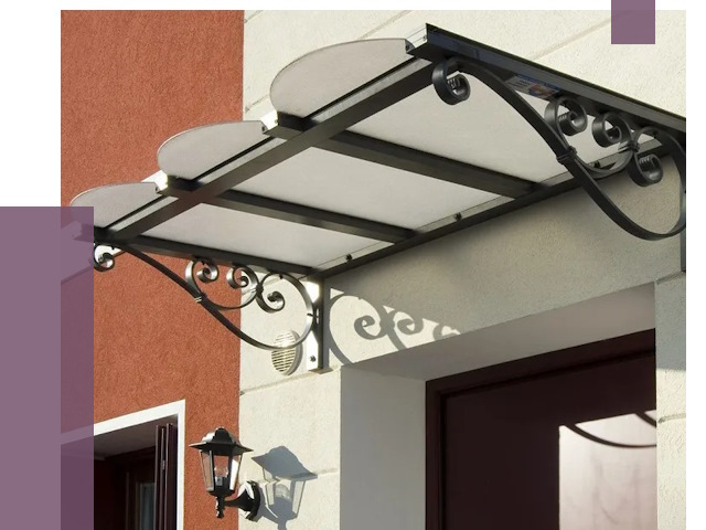 Односкатные козырьки в Верхнем Уфалее от 8392 руб.  | ПРОЛЁТ-Врф