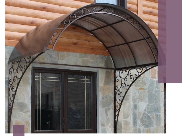 Арочные козырьки под ключ в Верхнем Уфалее: изготовление и монтаж