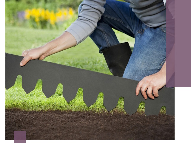 Металлические бордюры для газона в Верхнем Уфалее — изготовление и монтаж